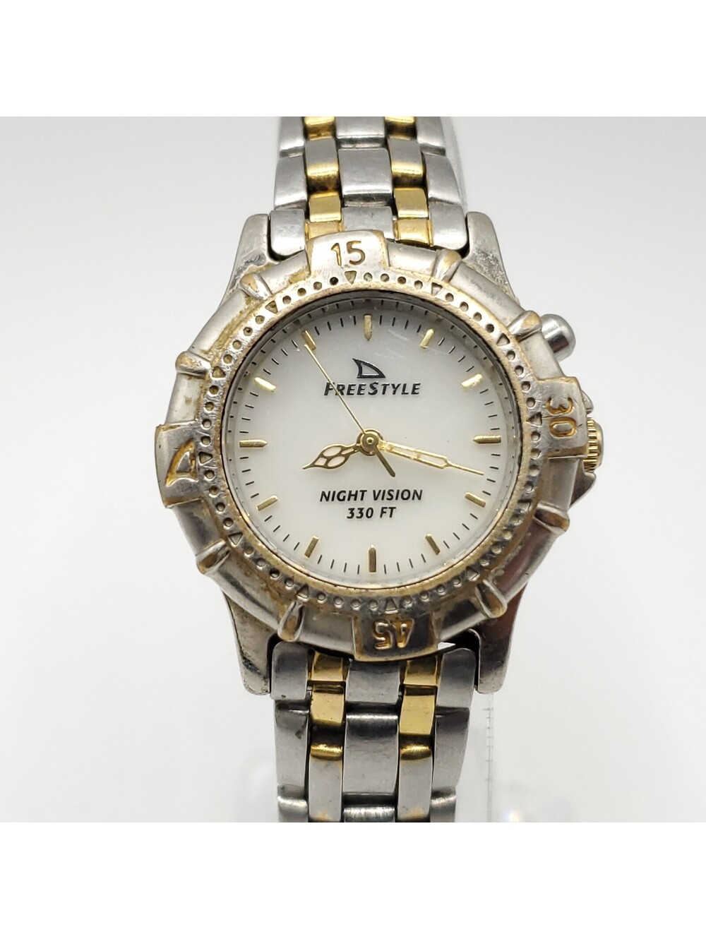 Freestyle Night Vision 718 28mm Womens Watch Two-Tone New Battery 7"